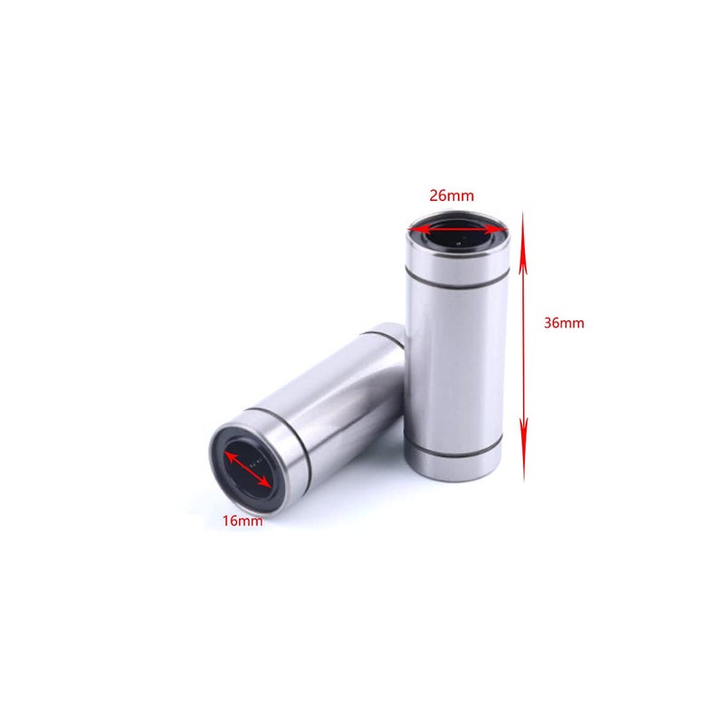 Edinstry LME16UU Linear Ball Bearing, Bore Dia 16 mm, OD 26 mm, Width 36 mm, Used for Mechanical Sliding Tables, CNC Machine Tools, 3D Printers, Silver 2pcs - Image 3